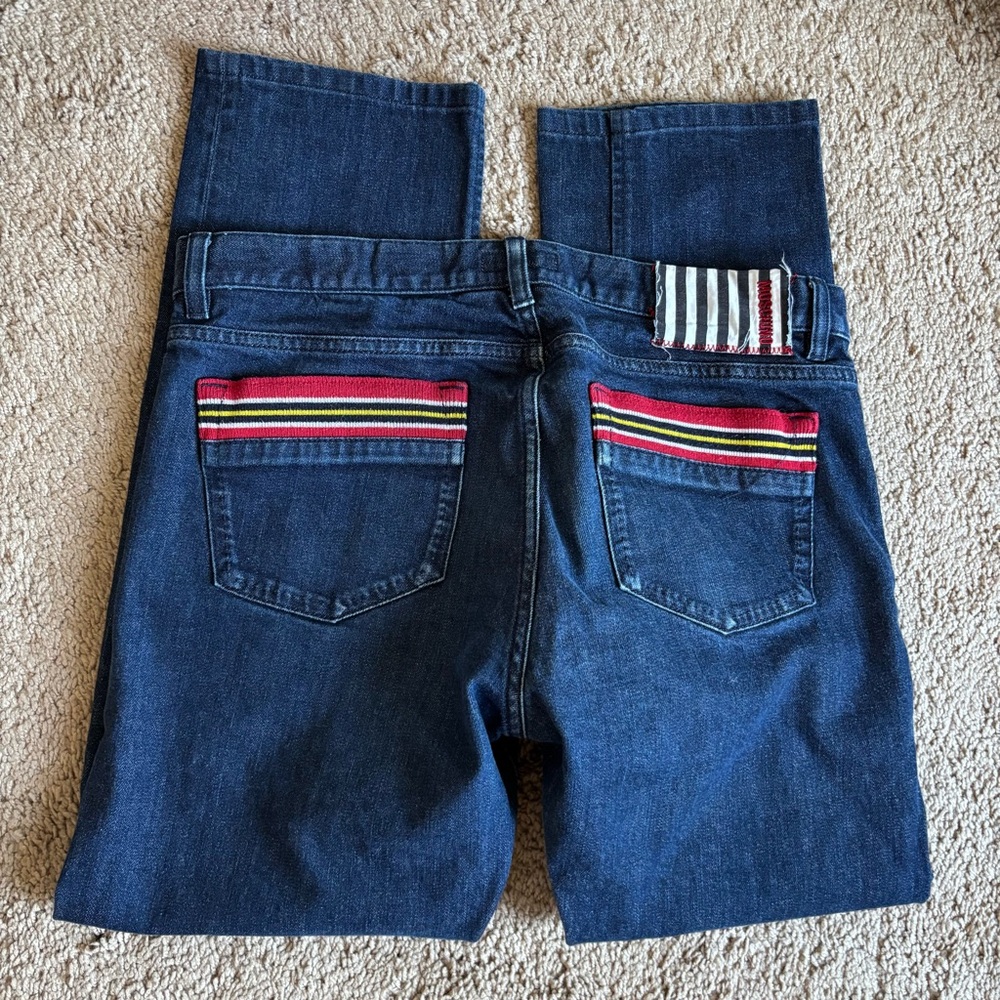 Moschino Monogrammed Heart Embroidered Jeans TG 48